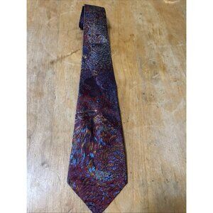 Vintage Christian Dior Monsieur Floral Lion Head Print Silk Tie Necktie